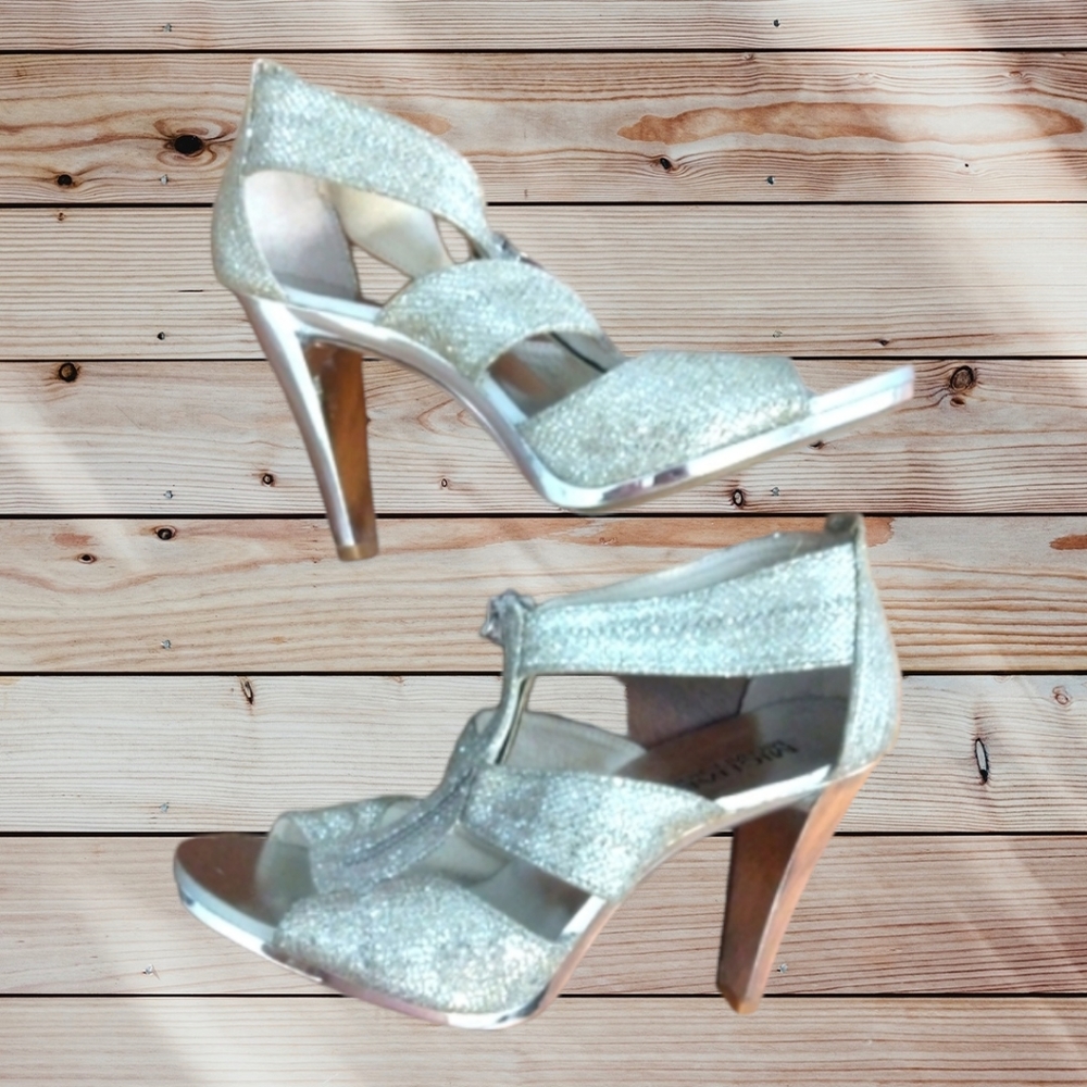 Michael Kors diamond studded open toe high heels size 5.5 like new
